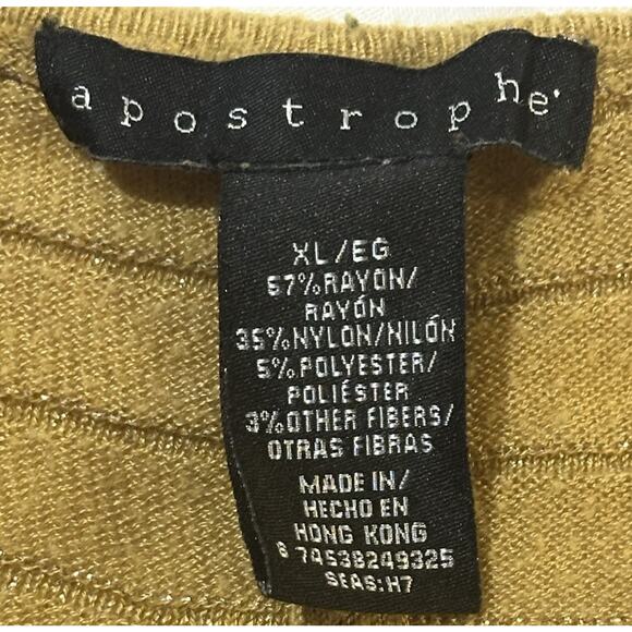 Women’s Top Xl Apostrophe Ribbed Knit Shimmer Boho Cottagecore . 2 Defects - Picture 3 of 8